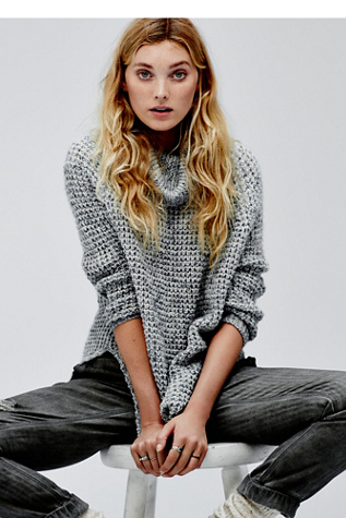 Free People Womens Dylan Tweedy Pullover