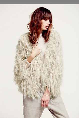 Free People Womens Faithful Shaggy Jacket