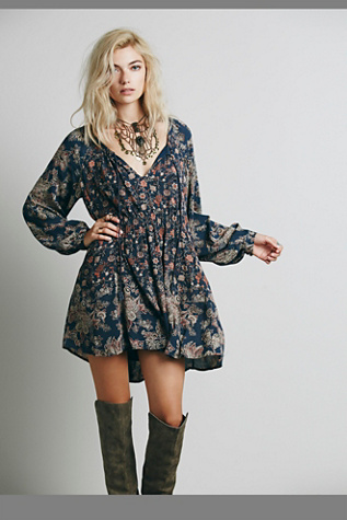 Free People Womens Lucky Loosey Shapeless Dress