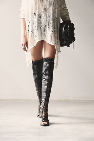 Jeffrey Campbell + Free People Womens Palazzo Thigh High Heel