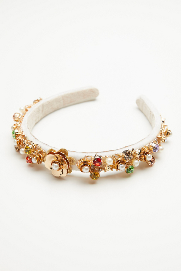 Jeweled Velvet Headband Free People