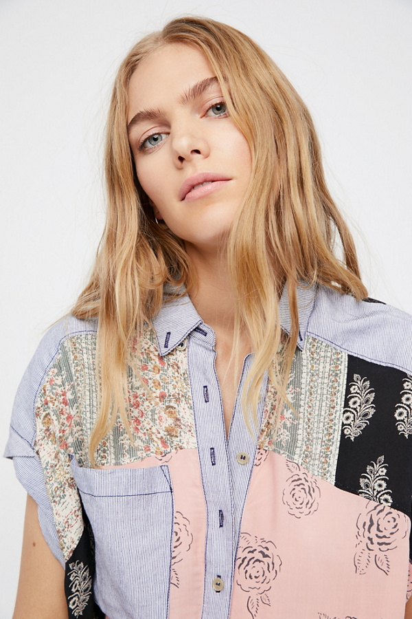 free people run free print shirt