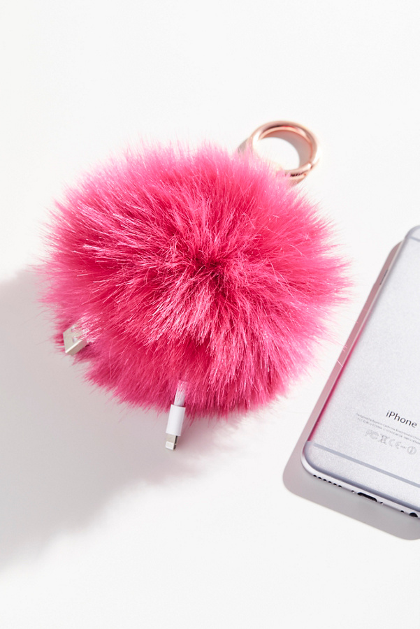 pom fur faux pom uk Cord Pom  Pom Keychain Charger  UK People Free