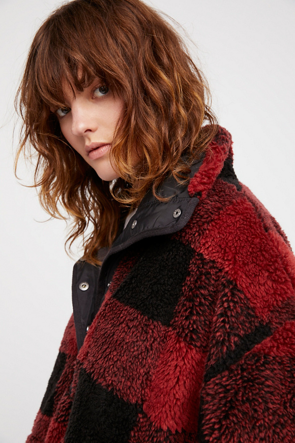 Cozy Plaid Fleece Hoodie Pullover