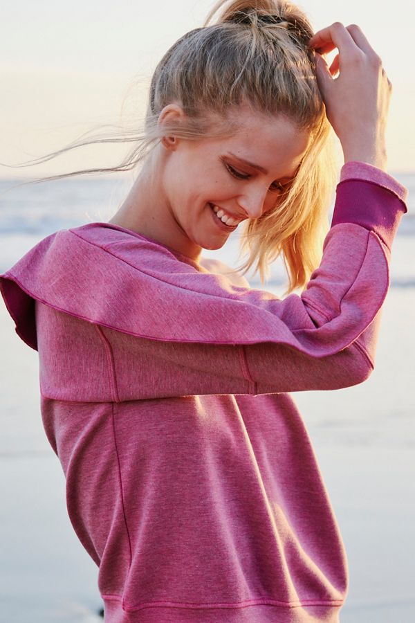 Ruffled fleece top